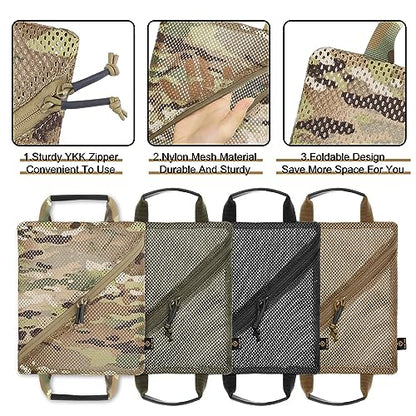 PETAC GEAR Tactical Storage Mesh Pouch Set,Insert Modular Utility Admin Pockets,Travel Organizer EDC Bag - color: MC