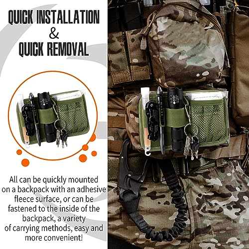 bvya Tactical Bag Insert Modular Panel Organizer Utility Admin Pouch Hook Fasteners for Gadgets - color: Green