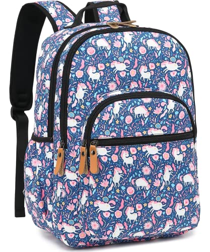 Leaper Water-resistant Cute Unicorn Laptop Backpack Travel Bag College Backpack Satchel Dark Blue - color: Dark Blue-unicorn, size: X-Large