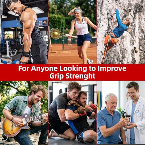 Grip Strength Trainer Adjustable 22-330 lbs with Electronic Counter, Hand Gripper Strengthener, Heavy Duty Forearm Strengthener, Wrist & Finger Exerciser for Grip Strength Training, Red