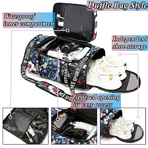 Gym Duffle Bag Backpack with Shoe Compartment,4 ways Travel Backpack for Women and Men,Multi-Functional Weekender bag with Waterproof Layer&Laptop Compartment for Fitness, Travel,Camping - color: Turquoise