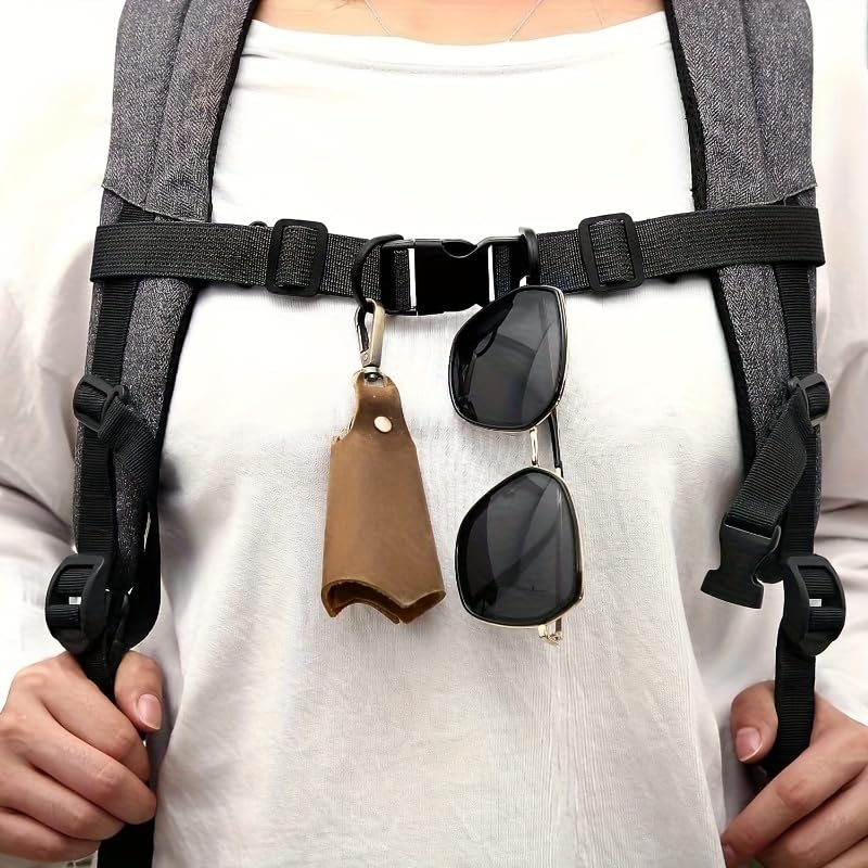 Adjustable Backpack Chest Strap, Lightweight Minimalist Polyester Stabilizer with Buckle for Hiking, Camping and Travel, Secure Fit, Luggage Straps