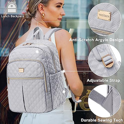 Weitars Lunch Backpack For Women Men,20L Cooler Backpack Insulated Lunch Bag For Women With Side Pockets Waterproof,Meal Prep Backpack,Adult Backpack Cooler For Lunch Picnic Hiking Camping Beach - color: Gray