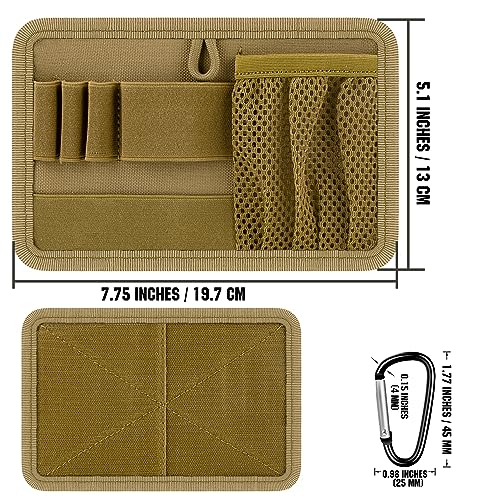 bvya Tactical Bag Insert Modular Panel Organizer Utility Admin Pouch Hook Fasteners for Gadgets - color: Khaki
