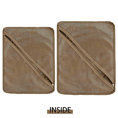 PETAC GEAR Tactical Storage Mesh Pouch Set,Insert Modular Utility Admin Pockets,Travel Organizer EDC Bag - color: Coyote Brown