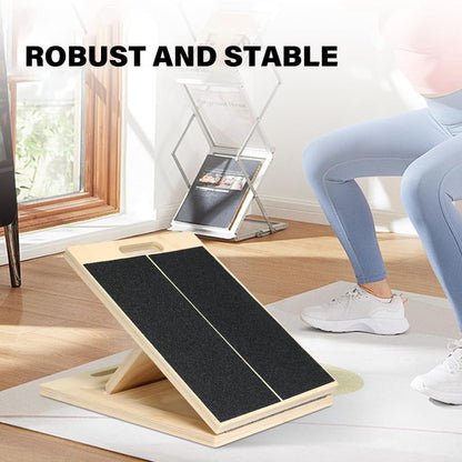 6-Angle Slant Board & Balance Board, 2-in-1 Wooden Mobility Board, Adjustable 40° Incline Stretch Board with Non-Slip Surface, Calf Stretcher and Ankle Balance Board for Adults, Squats, Stability Workouts - color: Single