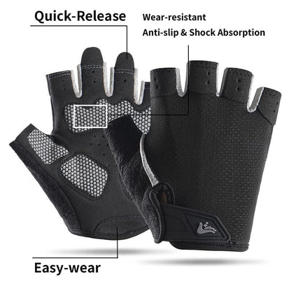 Utaly Men Women Breathable Half Finger Fitness Gloves - Prevents Calluses Gloves with Non-Slip Padding for Gym Workout - size: Medium
