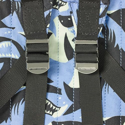 Amazon Essentials Unisex Kids' Backpack for Boys and Girls, Light Blue Shark Waves, One Size - color: Light Blue Shark Waves