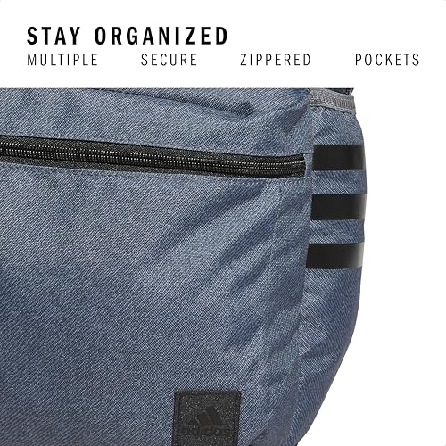 adidas 3-Stripe Classic backpack for men and women, bag with laptop sleeve - color: Twill Onix Grey/Black/5.0