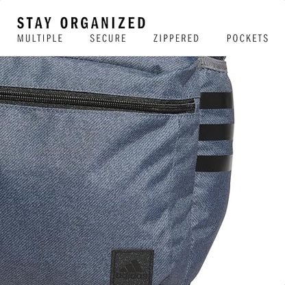 adidas 3-Stripe Classic backpack for men and women, bag with laptop sleeve - color: Twill Onix Grey/Black/5.0