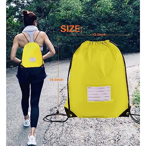20 Pcs Drawstring Bags,Bulk Draw String Backpack, DIY Gym Sports Cinch Bag Sackpack for Women Men, Yellow - color: Yellow