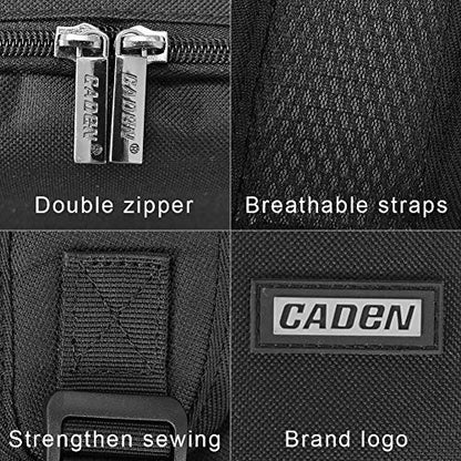 CADeN DSLR SLR Camera Backpack Bag for Mirrorless Cameras/Photographers, Camera Case Water-Repellent Compatible with Nikon Canon Sony Lens Tripod Accessories Photography Men Women (Black, Small)