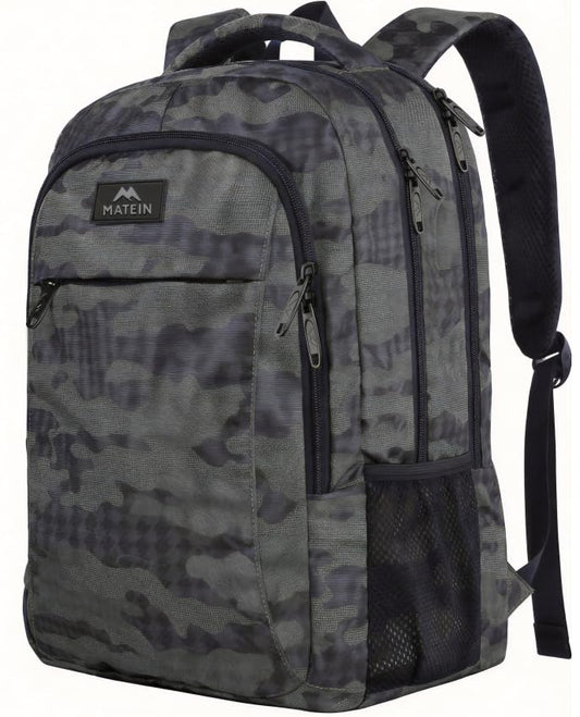 MATEIN 17.3 Inch Computer Backpack, Extra Large TSA Friendly Travel Laptop Backpack, Anti Theft Carry On Flight Approved Business Work College Backpack Bag for Men Women Gift - color: Camo Grey, size: 17 Inch
