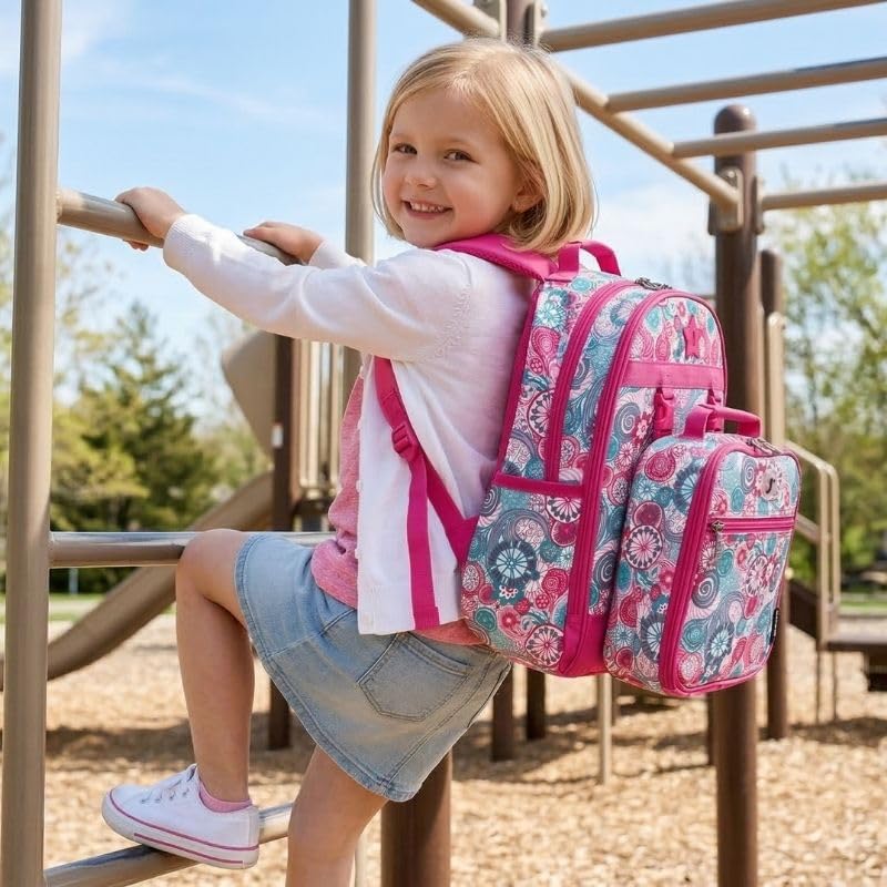 J World Duet Kids Backpack & Lunch Box Set For Boys & Girls Pre-K to Elementary School, Baby Cloud - color: Baby Cloud