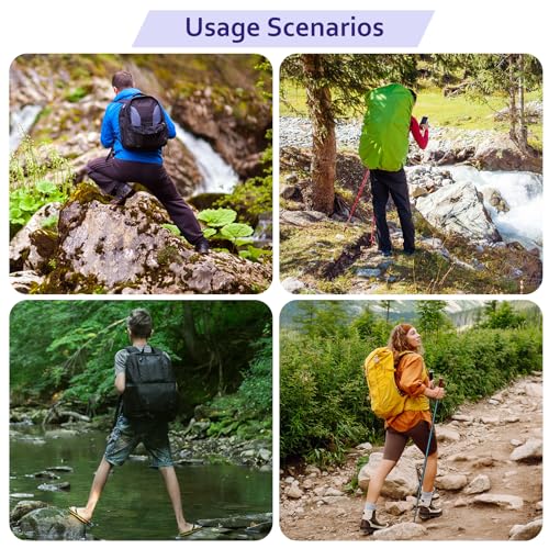 Waterproof Backpack Rain Cover - Non Slip Bag Cap with Vertical Reflector Strap Keep Drying Water Proof for Climbing - 15-25L - Purple - XS Size