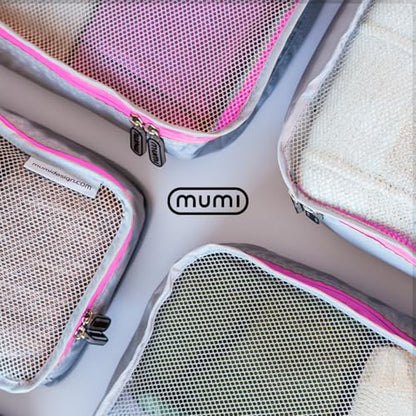 MUMI Packing Cubes – 5-Piece Compression Packing Cubes for Travel, Luggage Organizers for Suitcases, Carry-On Bags, Backpacks, and Duffel Bags – Space-Saving Travel Essentials - Purple - color: purple