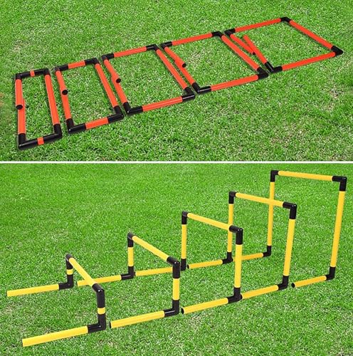 CMYUN 5 Pcs Different Heights Speed Agility Hurdles, Soccer Obstacle Hurdles Training Equipment, Portable Athletes Mini Hurdles Trainer, Sport Speed Hurdles(Red) - color: Red