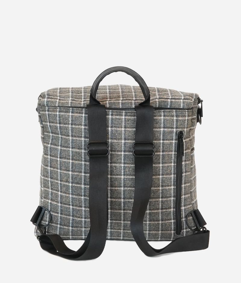 FAWN DESIGN The Original Diaper Bag, Faux Leather Diaper Bag Backpack, Vegan Leather, Large Capacity Baby Bag for Mom - color: Plaid Tweed