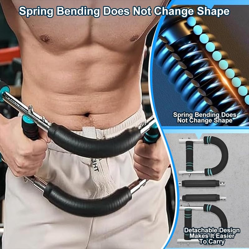 Twister Arm Trainer for Men - 40-100 LBS Adjustable Chest Workout Equipment with 3 Resistance Levels, Portable Detachable Home Gym Strength Trainer for Upper Body Muscle Building, Exercise Equipment