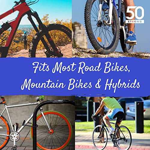 Bike Water Bottle Holder & Bottle Combo – 2-Pack 22 oz Sports Squeeze Bottles with Pull Top Cap & Easy-Install Bike Cage – Made in USA – 50 Strong Brand - color: Blue Cage 2-Pack