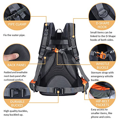 Diamond Candy Waterproof Hiking Backpack for Men and Women, Lightweight Day Pack for Travel Camping | Waterproof - color: Orange