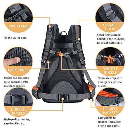Diamond Candy Waterproof Hiking Backpack for Men and Women, Lightweight Day Pack for Travel Camping | Waterproof - color: Orange