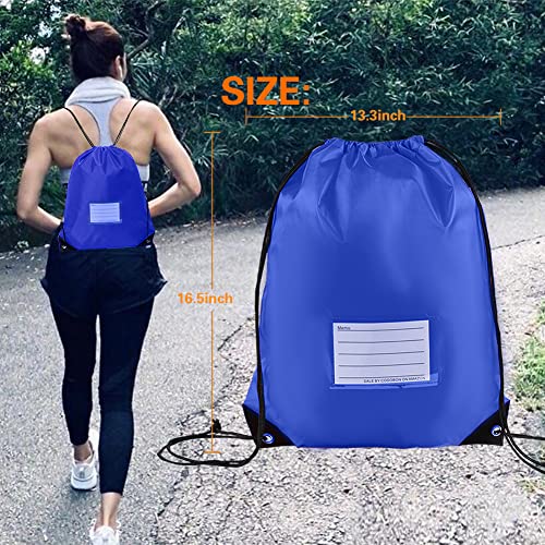 CODOBON 50 Pack Drawstring Bags,Bulk Draw String Backpack, DIY Gym Sports Cinch Bag Sackpack for Women Men, Blue - color: Blue
