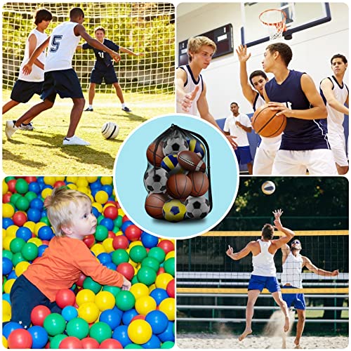 BROTOU Extra Large Sports Ball Bag Mesh, Basketball Bags Team Balls, Adjustable Shoulder Strap, Ball Bags for Holding Soccer, Football, Volleyball, Swimming Gear (30” x 40”) - color: 5PCS