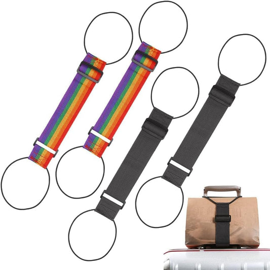 4 PCS Adjustable Luggage Connector Straps 2026 Elastic Travel Suitcase Add-A-Bag Fastening Belt, Multi-Use Strong Travel Luggage Connection Belt for Easy Travel (4PCS) - color: 4PCS