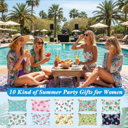 Reginary 20 Pcs Makeup Bags Gifts for Women Canvas Cosmetic Bags with Zipper Bulk Gift for Women Travel Purse Organizer Pouch Accessory, Toiletry Large Capacity, 7 x 4.3 Inch(Flamingo) - style: Flamingo