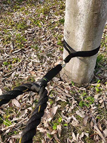 J Bryant Fitness Extra Length Outdoor Battle Rope Anchor Strap Kit Accessories Sport for Rope Easy Setup Home Gym Muscle Workout Equipment | 19" | 31" | 59" Length - size: Large