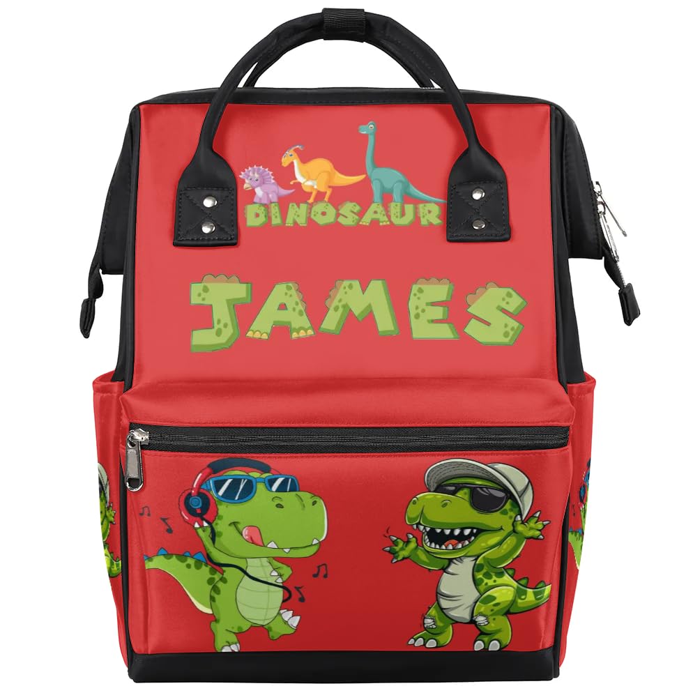 Personalized-Dipaer-Backpack for Baby-Boys Diaper Bag with-Name as Gift-for-Baby Mommy-Backpack - color: Red