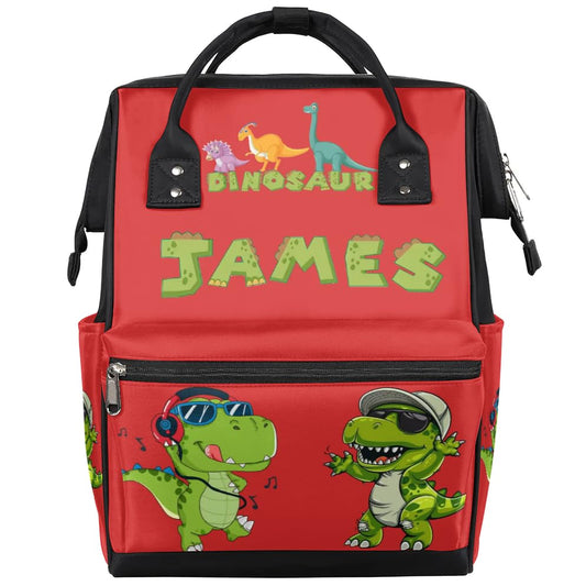 Personalized-Dipaer-Backpack for Baby-Boys Diaper Bag with-Name as Gift-for-Baby Mommy-Backpack - color: Red