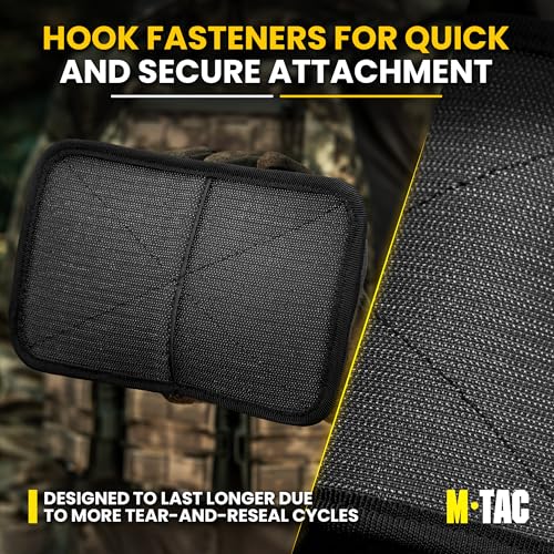 M-Tac Mesh Organizer Pouch with Hook & Loop Backing, EDC Tactical Admin Pouch, Backpack Organizer Insert, Small Gear Utility Bag - color: Black
