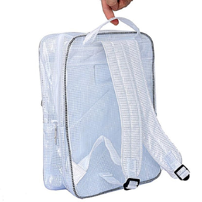 16.5 ”Anti-static clear pvc backpack,cleanroom engineer tool bag full cover pvc for put computer tool working in clean room, semiconductor industry - color: One Piece White Large