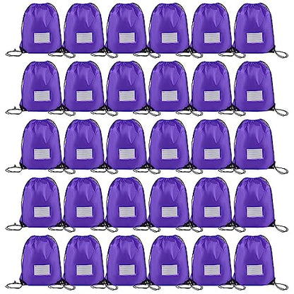 CODOBON 30 Pack Drawstring Bags,Bulk Draw String Backpack, DIY Gym Sports Cinch Bag Sackpack for Women Men, Purple - color: Purple