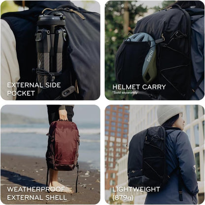 Peak Design Outdoor Backpack 18L, Kelp, Compact and Lightweight Frameless Daypack, 270-Degree Rear Zip, Ideal for Day Hikes, Hydration, Camera Carry & Commuting, Versatile Backpack for Men and Women - color: Kelp