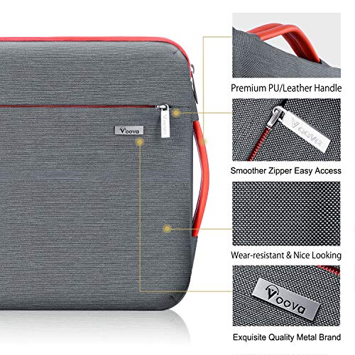 Voova Laptop Sleeve Case 13 13.6 Inch with Handle, 360°Protective Waterproof Slim Computer Bag Cover Compatible with MacBook Air 13 M1/M2/M3/M4 2020-2024, MacBook Pro 13, IPad Air/Pro 13, Grey - color: Grey, size: 12.6-13.6 Inch
