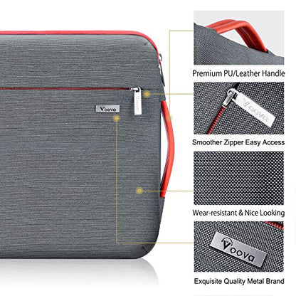 Voova Laptop Sleeve Case 13 13.6 Inch with Handle, 360°Protective Waterproof Slim Computer Bag Cover Compatible with MacBook Air 13 M1/M2/M3/M4 2020-2024, MacBook Pro 13, IPad Air/Pro 13, Grey - color: Grey, size: 12.6-13.6 Inch