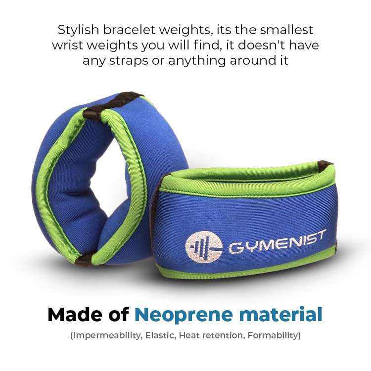 GYMENIST Wrist Weights Running Stylish Bracelet Pair of Weights Set of 2 Jogging Cardio Weight to Strengthen The Hands Forearm - style: 0.5 Lb (Red - Blue)