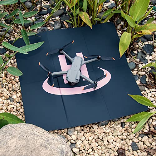 VCUTECH Drone Landing Pad - Weighted 25 inch(65cm) for DJI Mini 3 Pro, Mavic 3, Mavic Air 2/2S, DJI Mini 2, FPV Drone, Avata Fly More Kit Accessories (Pink)