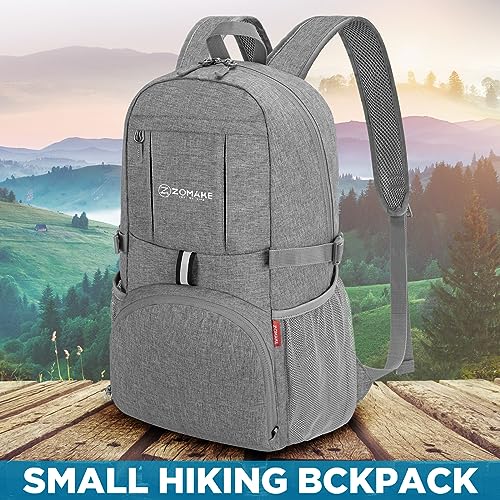 ZOMAKE Ultra Lightweight Packable Backpack 25L,Small Foldable Backpacks Hiking Water Resistant Collapsible Daypack for Women Men(Grey-C1) - color: Grey-c1, size: 25L