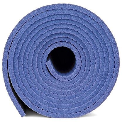 YogaAccessories 1/4" Thick High Density Deluxe Non Slip Exercise Pilates & Yoga Mat - color: Dark Blue