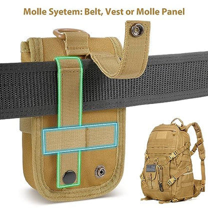 SOWHUP Tactical Molle Pouch Cell Phone Pouch Holster Small Utility EDC Pouch Gadget Organizer Bag - color: Tan2