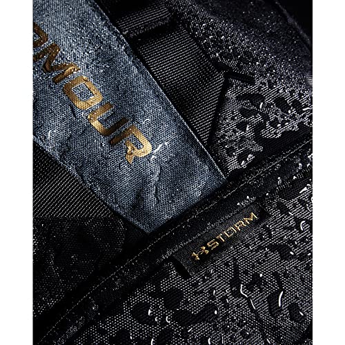 Under Armour Unisex Hustle 5.0 Backpack - color: (004) Black / Black Medium Heather / Metallic Gold Luster