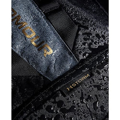 Under Armour Unisex Hustle 5.0 Backpack - color: (004) Black / Black Medium Heather / Metallic Gold Luster