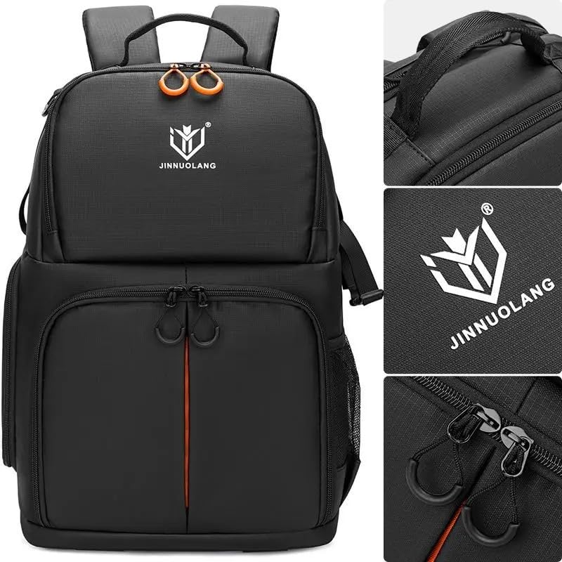 Camera Backpack, Large Capacity Outdoor DSLR Backpack, Compatible with 15.6-Inch Laptops, Canon and Nikon, Black - color: 9013-black