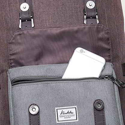 KAUKKO Laptop Backpack Travel Outdoor Weekend Bag Carry on Daypack Stylish and Durable Rucksack Hiking Backpack Fits 15.6"(5-4-GREYCOFFEE) - color: Greycoffee, size: Large