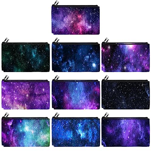 Reginary 20 Pcs Makeup Bags Gifts for Women Canvas Cosmetic Bags with Zipper Bulk Gift for Women Travel Purse Organizer Pouch Accessory, Toiletry Large Capacity, 7 x 4.3 Inch(Starry Sky) - style: Starry Sky