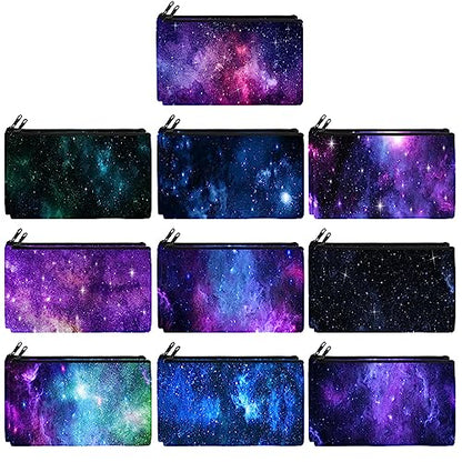 Reginary 20 Pcs Makeup Bags Gifts for Women Canvas Cosmetic Bags with Zipper Bulk Gift for Women Travel Purse Organizer Pouch Accessory, Toiletry Large Capacity, 7 x 4.3 Inch(Starry Sky) - style: Starry Sky